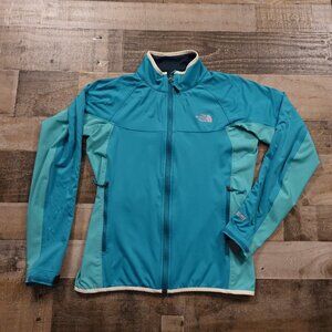 The North‎ Face windstopper jacket women's medium teal lightweight pre-owned